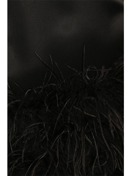 Abito Sapientino in raso lucido con piume PINKO | 105738 A2UUZ99